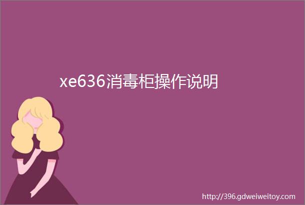 xe636消毒柜操作说明